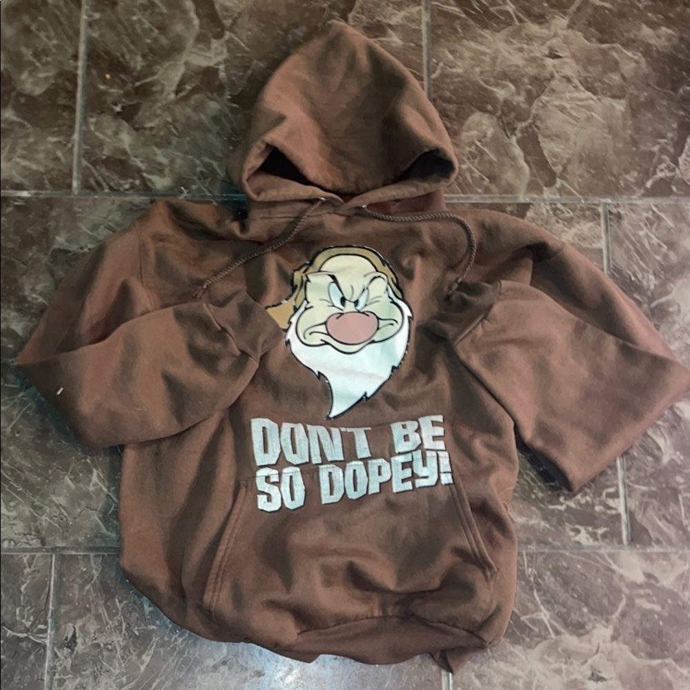 Playful Brown Hoodie with Cartoon Design